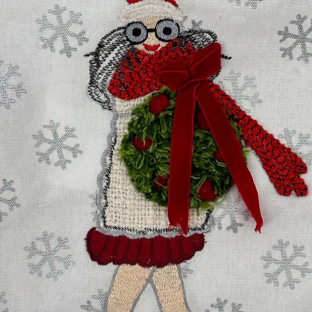 Fa Lala La Fabulous Chic Girl Christmas Pillow Cover Square 17